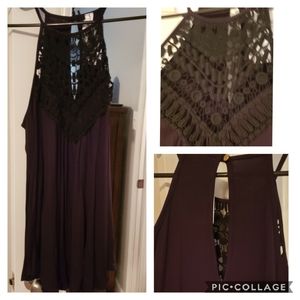 Black Crochet Halter Top